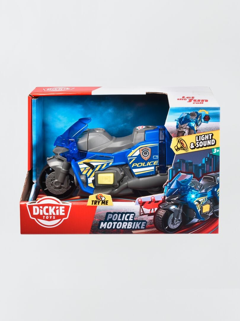 Motocicleta de policía Dickie Toys - Gris/Azul