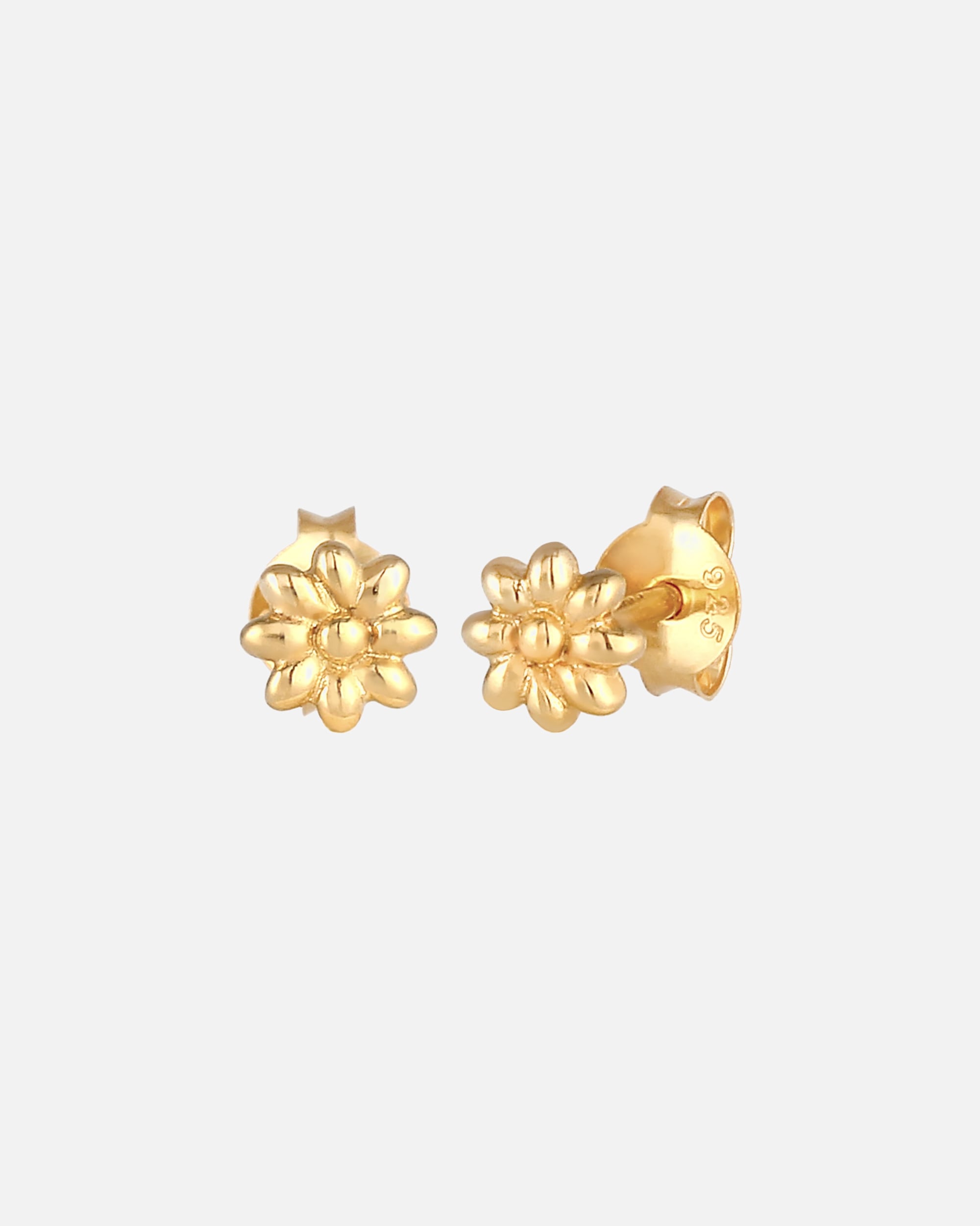Elli Boucles d'oreilles dames marguerite nature fleur tendance en argent 925 plaqué or