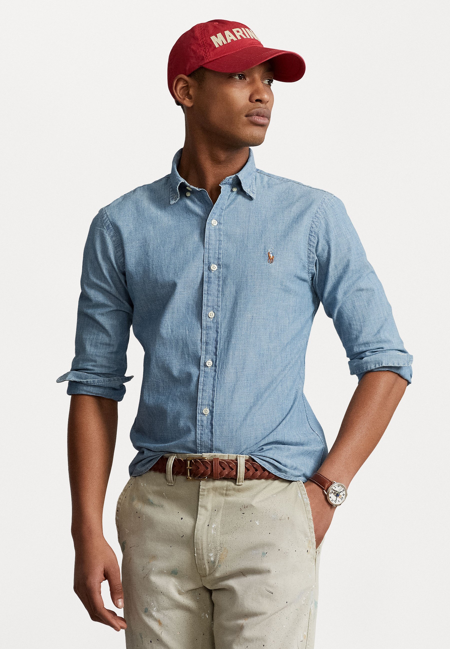 SLIM FIT CHAMBRAY SHIRT - Skjorte - medium washPolo Ralph Lauren