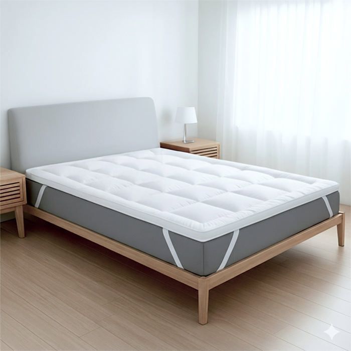 Protetor de colchão White Stone 180 x 200 cm | Enchimento de fibra de 800 g/m² com capa de microfibra respirável