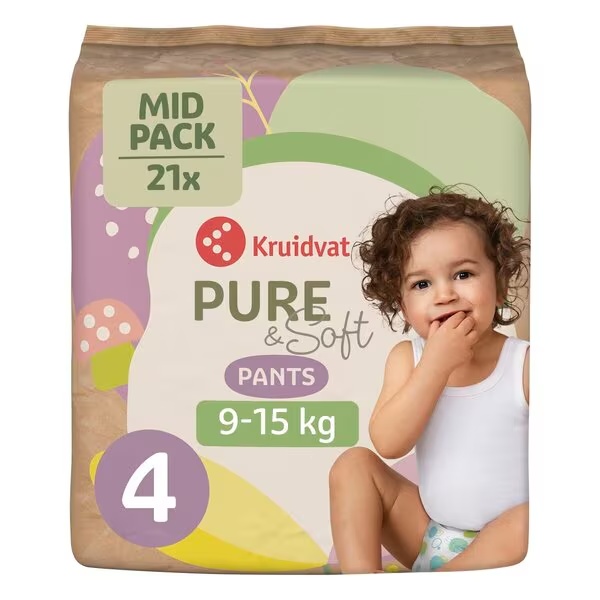 Kruidvat Pure & Soft пелене величине 4, величина 4 (8-15 кг), 21 комад