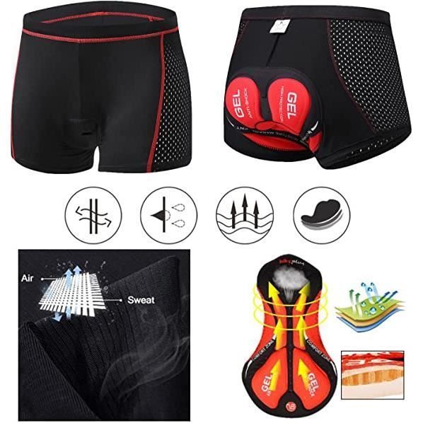 Men's 3D Gel Padded Cycling Shorts - Black - Breathable and Quick-Drying