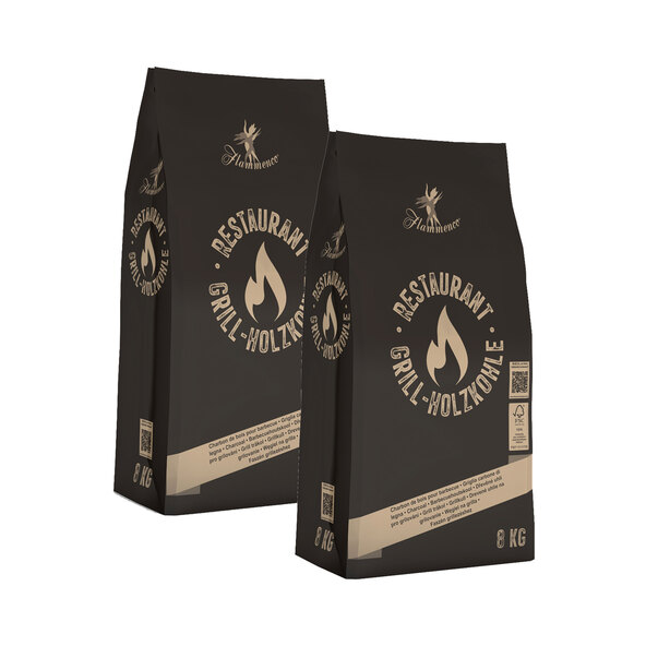 Cărbune de grătar de calitate restaurant, 8 kg, set de 2