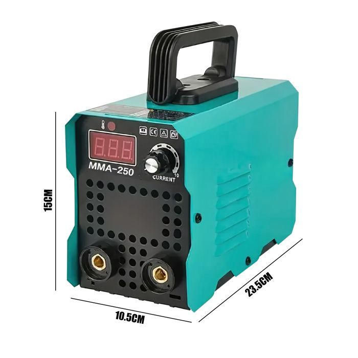 Saldatrice inverter da 250 A - 220 V - Portatile e compatta - Tecnologia IGBT - Display digitale a LED - per acciaio, acciaio inossidabile e ghisa - 3 kg