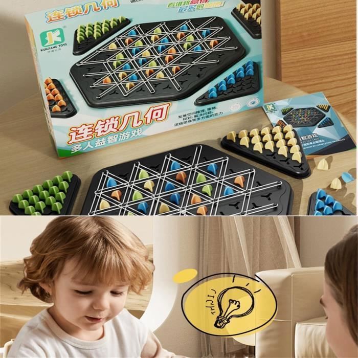 Triggle Jeu, Jeu D'élastique Triggle,Jeu De Société De Stratégie Classique La Collecte, échecs triangulaires en chaîne interactifs
