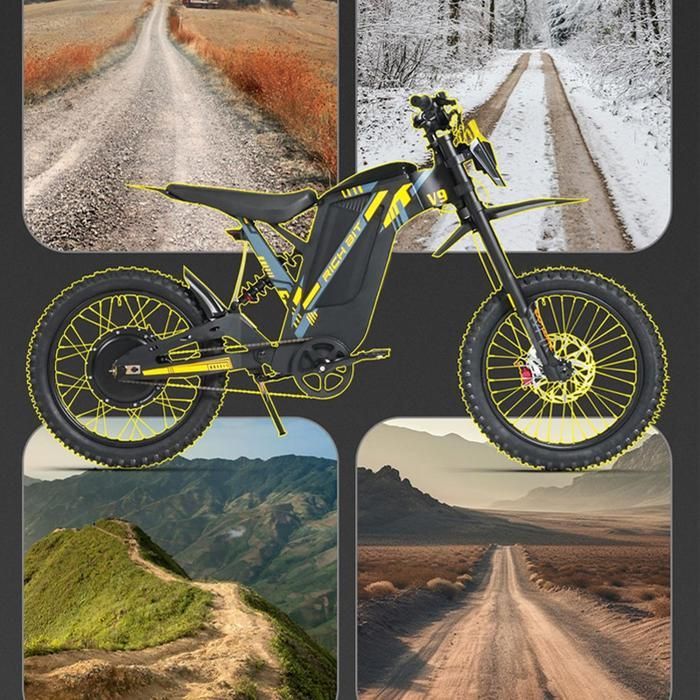 Adult Electric All-Terrain Motorcycle, 1500W Mountain Bike (2500W Peak), Off-road Ebike, 48V 20Ah Battery, 63 km/h Speed, Hydraulic Brakes