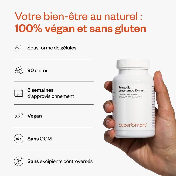 Polypodium Leucotomos Extract - Antioxidant - Skin Health - Skin Beauty - Dietary Supplement - SuperSmart