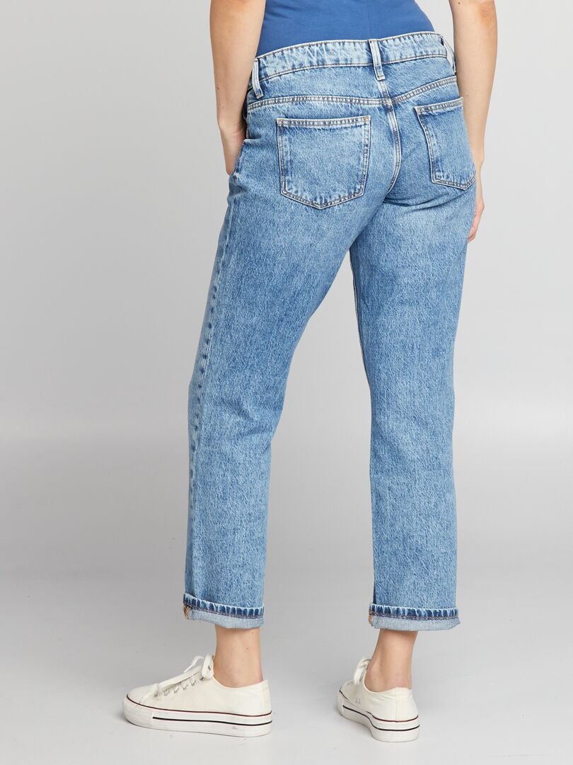 Calça jeans reta para gestantes - AZUL