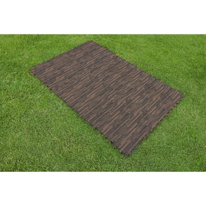 BESTWAY Set di 12 tappetini per piscina e spa - 50 x 50 cm - finitura effetto legno