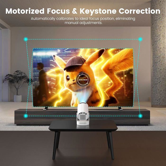 Mini proyector portátil 4K, proyector de vídeo portátil 4K FHD 1080P con Wifi 6, rotación de 210°, HDMI/TV Stick/USB/PS5