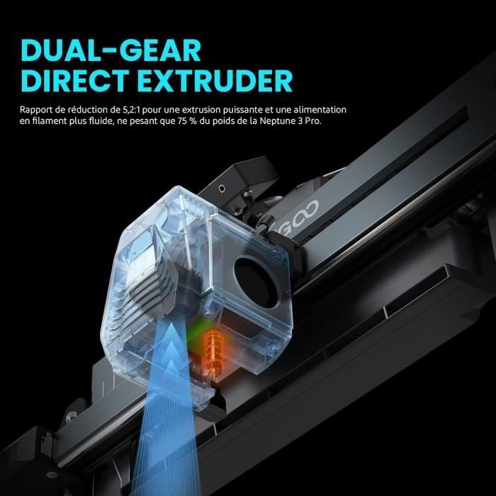3D Printer - ELEGOO - Neptune 4 - FDM - 500mm/s - Automatic Leveling - Dual Gear Extruder