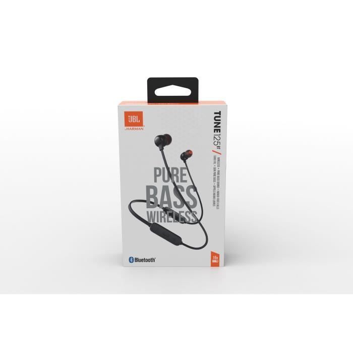 Auriculares inalámbricos JBL Tune 125BT - Intraurales - Sonido Pure Bass - Bluetooth 5.0 - 16 horas de autonomía - Negro