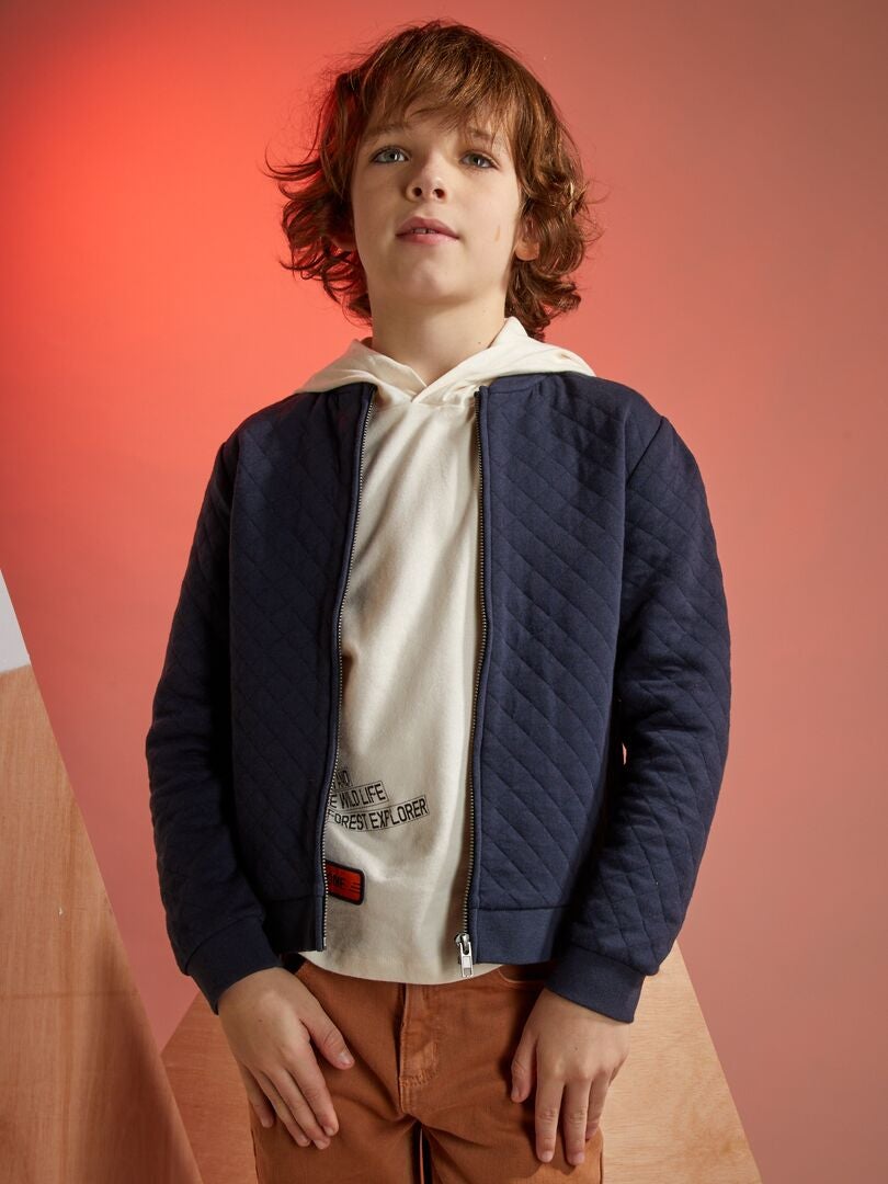 Trui met ritssluiting van jersey - blauw