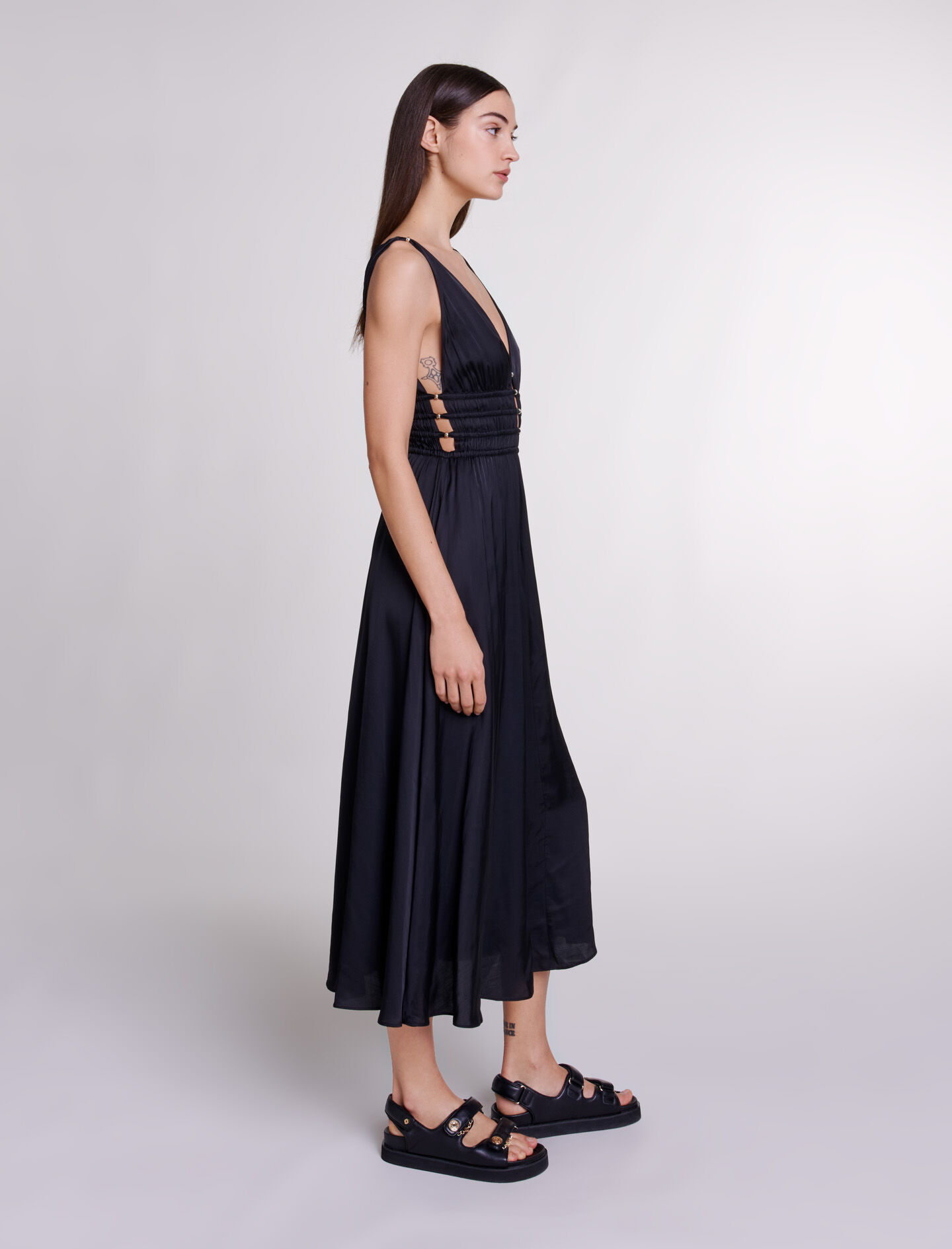 Rochie lungă cu broderie