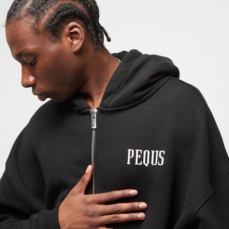 Felpa con cappuccio e zip con logo sul petto