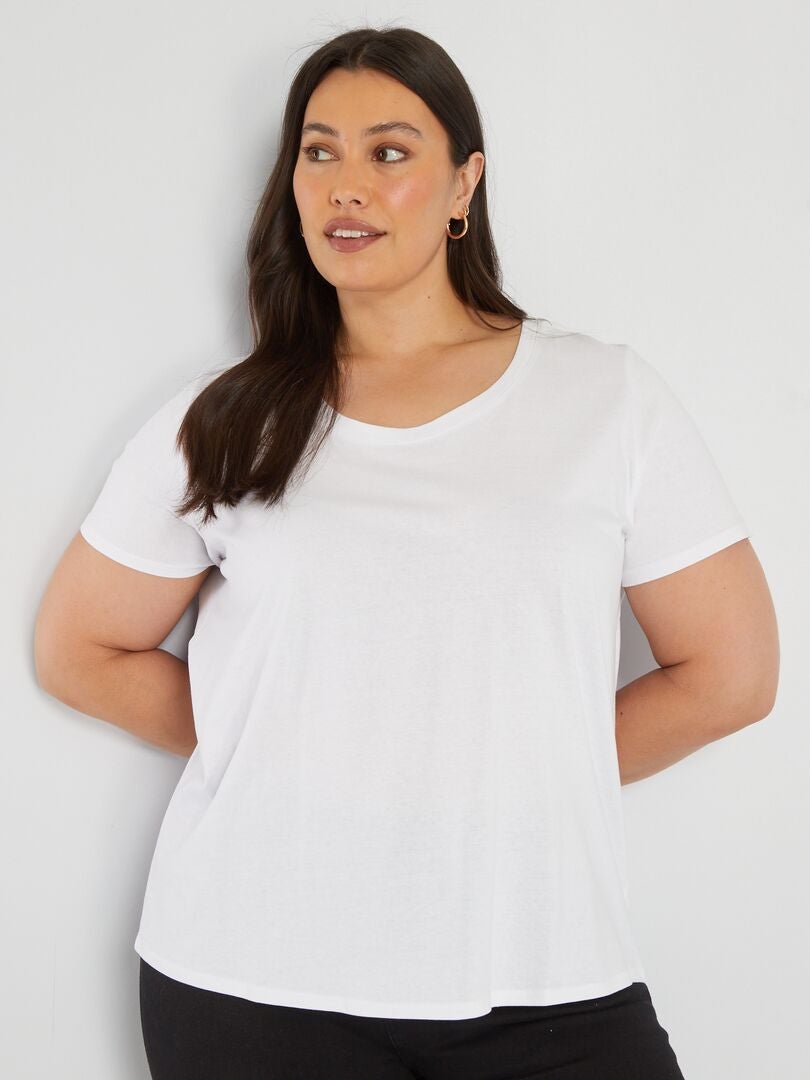 Camiseta de cor sólida - Branca