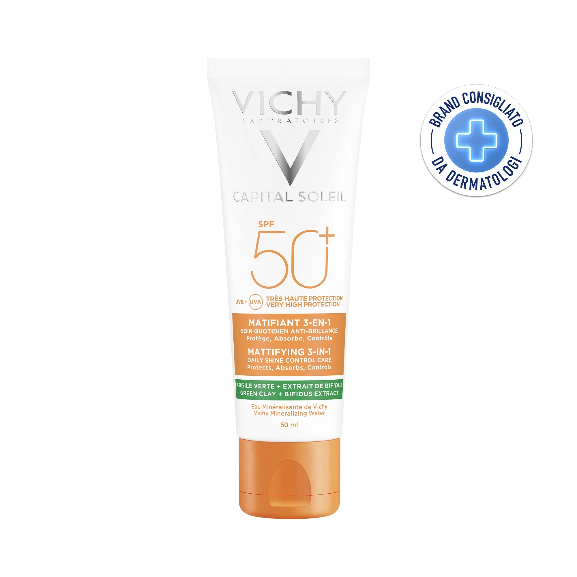 VICHY Vichy Capital Soleil Matterende Crème SPF 50+ 50 ml Vette huid