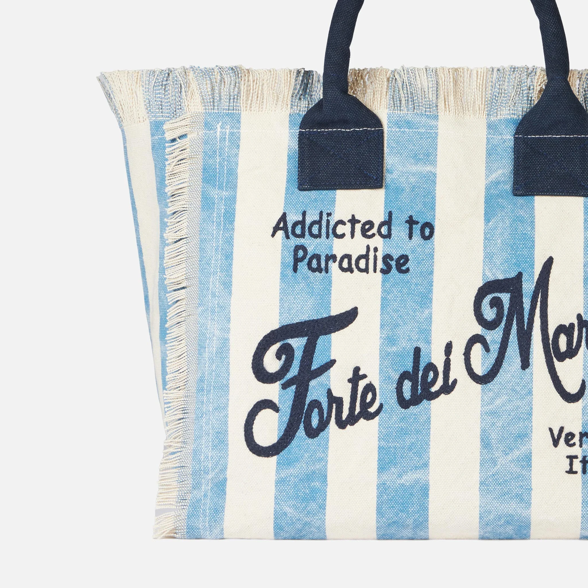 Skuldertaske i lærred med Forte dei Marmi-print