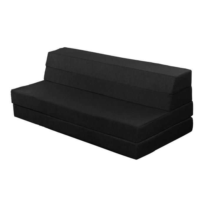 Colchón/silla futón plegable - Negro - Espuma - 140x190cm