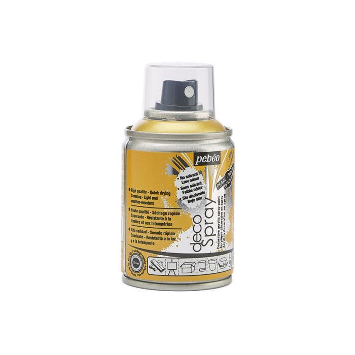 Tinta spray - Pébéo - DecoSpray - Dourada - 100 ml - Hobbies criativos