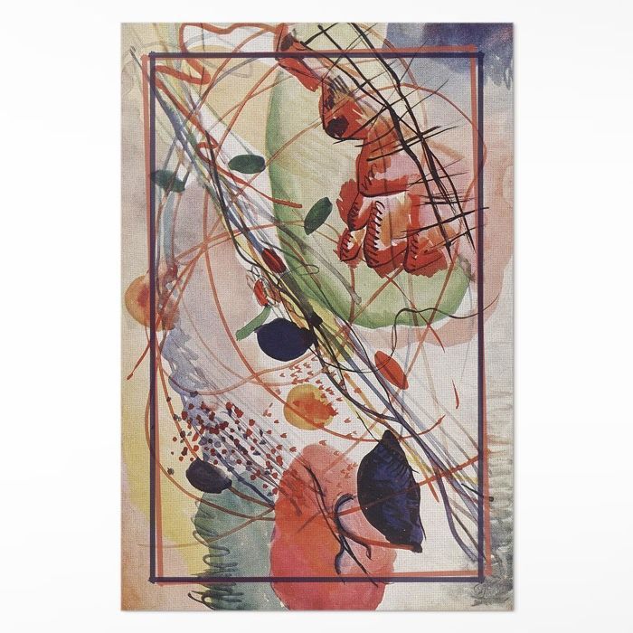 Tapis Vinyle Design Moderne Élégance et Style pour Salon et Chambre - Aquarelle colorée de Vassily Kandinsky - 60x90 cm
