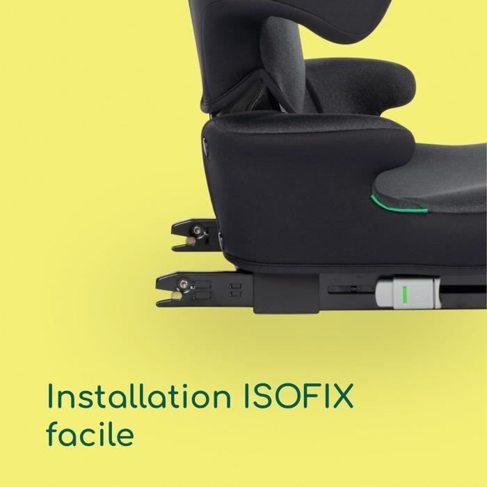 Seggiolino auto BEBECONFORT ROAD FIX i-Size, Gruppo 2/3, Isofix, rialzo, da 3,5 a 10/12 anni, 100-150 cm, 15-36 kg, nero fumé