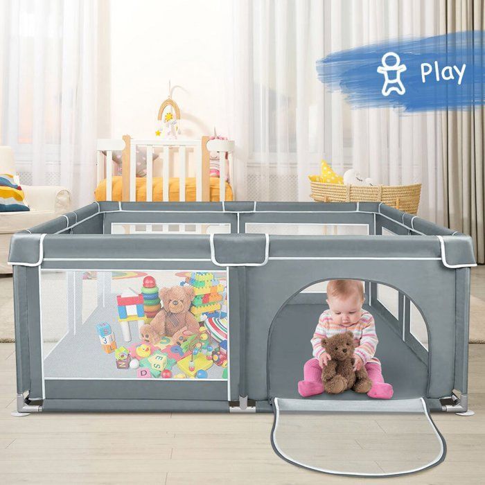 Parque infantil MIPAN - Centro de actividades para niños - Para uso interior/exterior - 180 * 150 * 66 cm - Gris