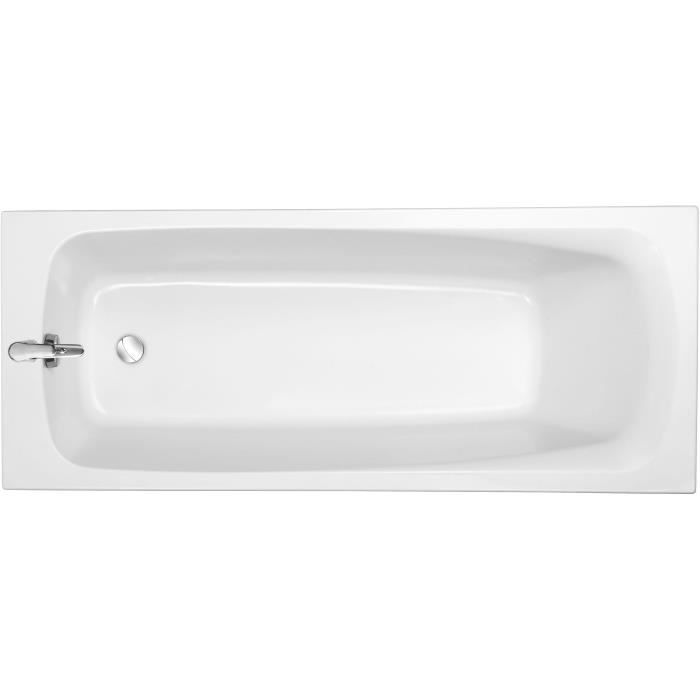 Bañera rectangular de acrílico blanco Jacob Delafon Stil Up de 150x70 cm - Patas Quick Clip - 10 años de garantía