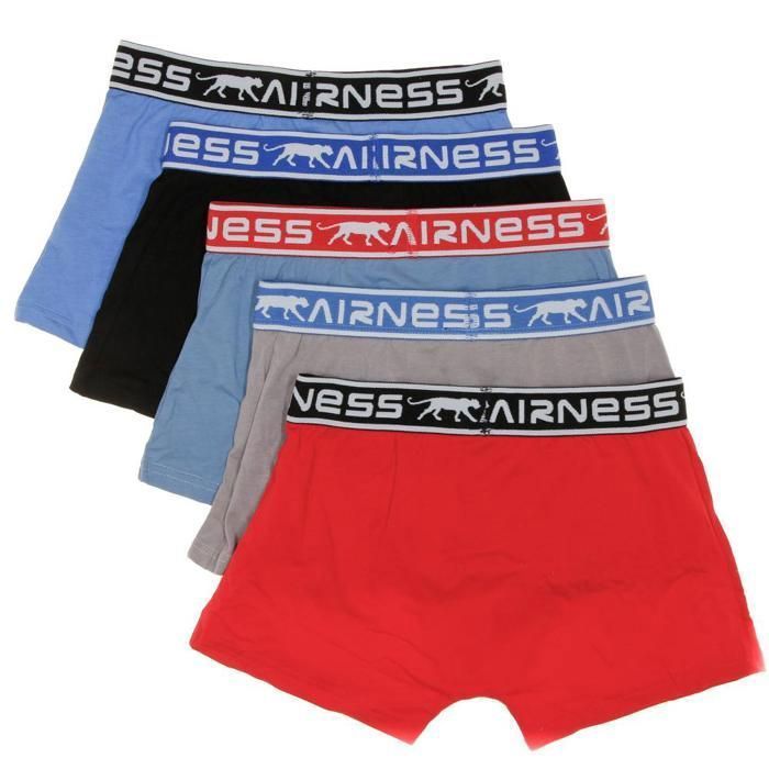 Calzoncillos bóxer Airness para niño, paquete de 5 unidades, color azul/rojo.