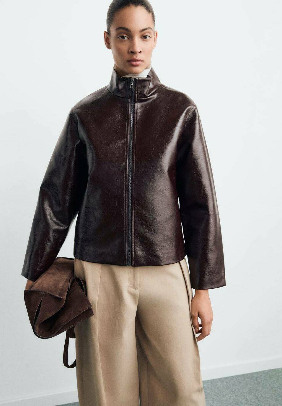 Giacca in similpelle Mango - marrone