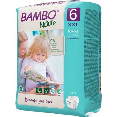 Bambo Nature Boys & Girls 0% parfemace Ekologické dětské pleny Velikost 6 16 kg 20 kusů