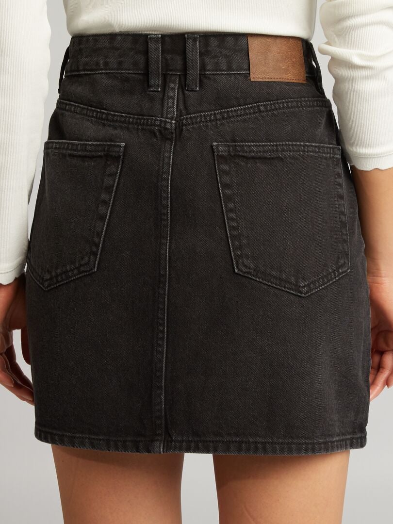 Saia jeans curta - PRETA