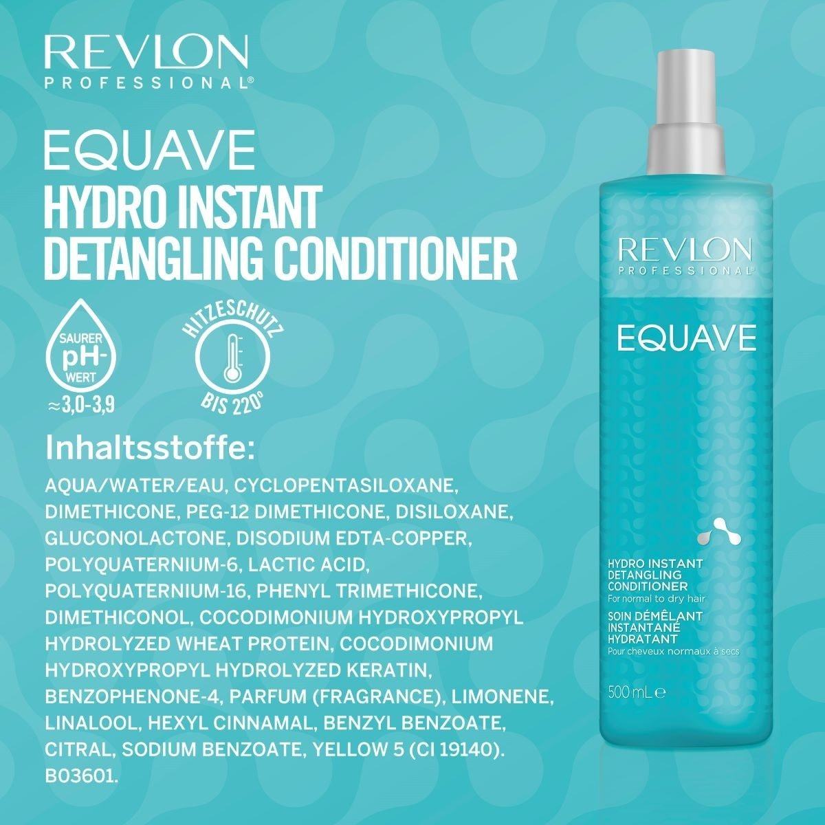 Revlon Professional Equave Hydro Instant Detangling kondicionieris nenoskalojamiem matiem, 500 ml