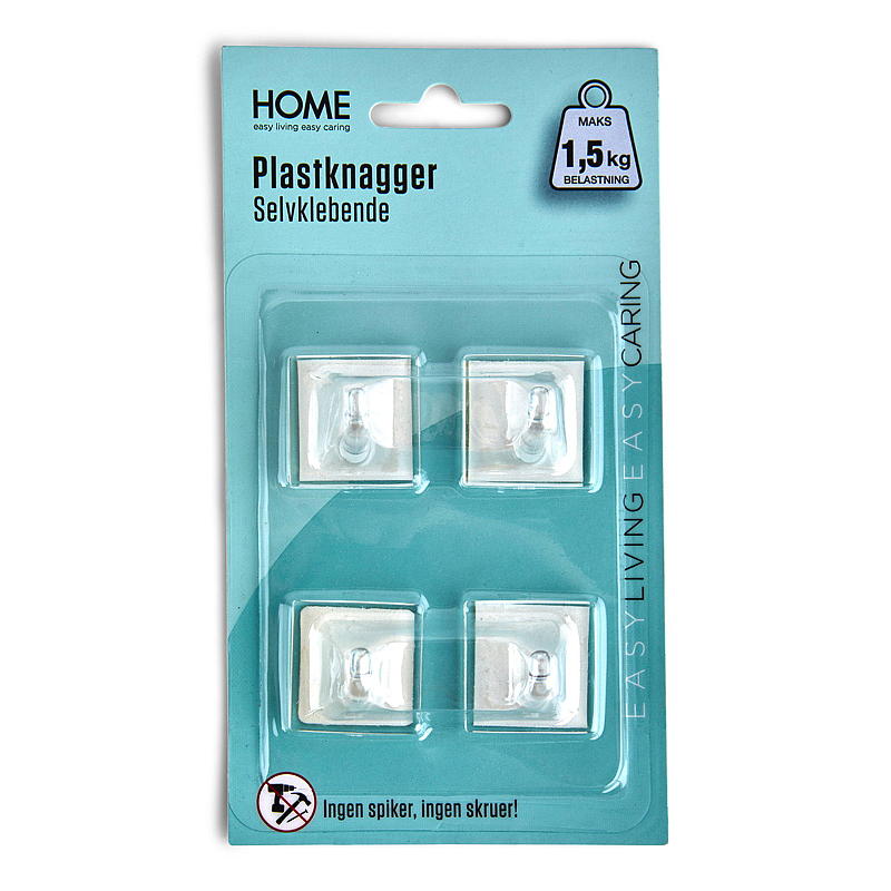 Hjem Plastknagger 4-pakning klare