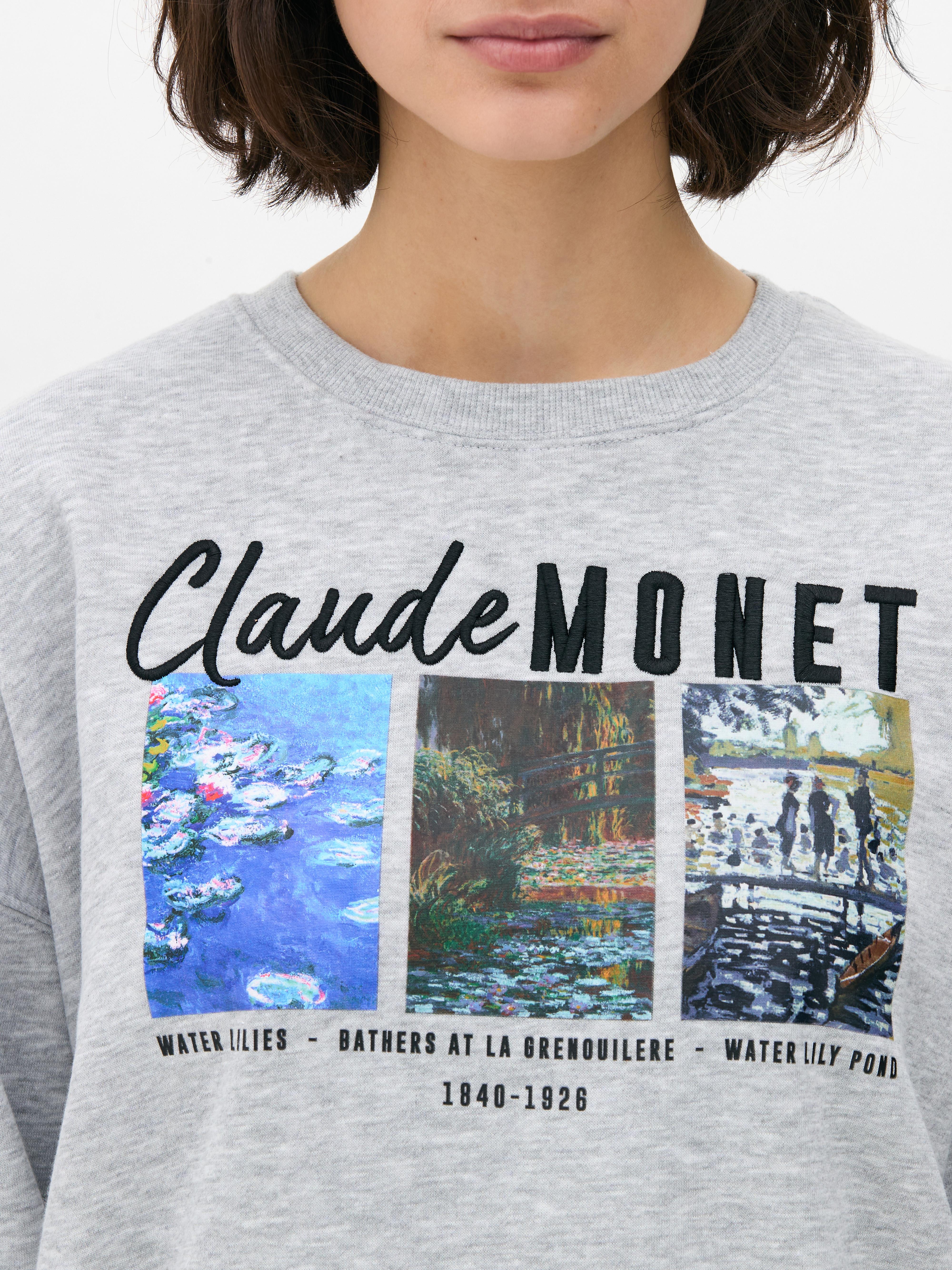 Felpa con stampa Ninfee di Claude Monet. Per una collezione d'arte di grande effetto, inizia con questa felpa di Monet.