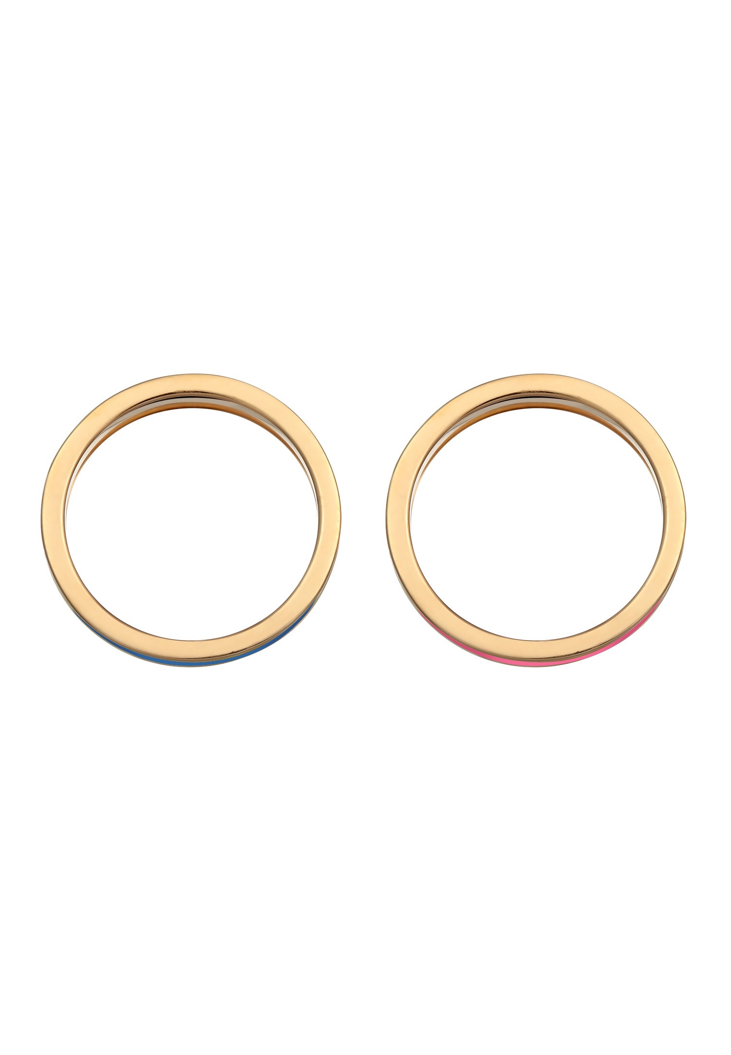 Elli Femmes Set Bande Basique avec Émail noir en Argent Sterling 925