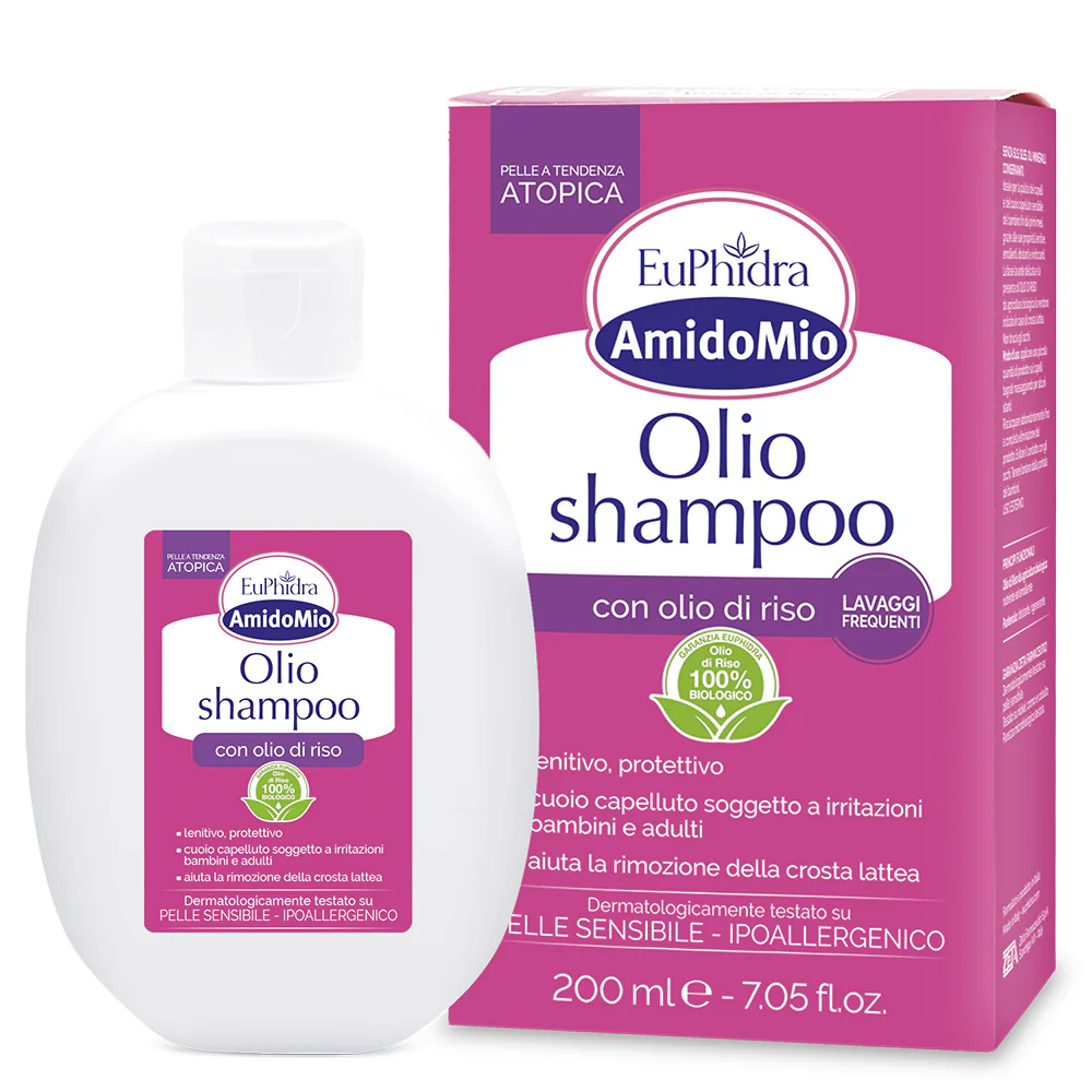 Amido Mio Olio Shampoo - Shampoo Delicato, Trattamento Bebè, Prodotti per Bambini