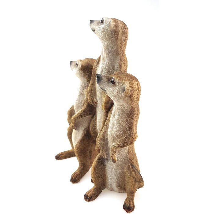 Set van 3 stokstaartjesfiguren - Tuindecoratie - Groot formaat - Voor buitengebruik - Afmetingen (15,5 x 7,5 x 20,5 cm)