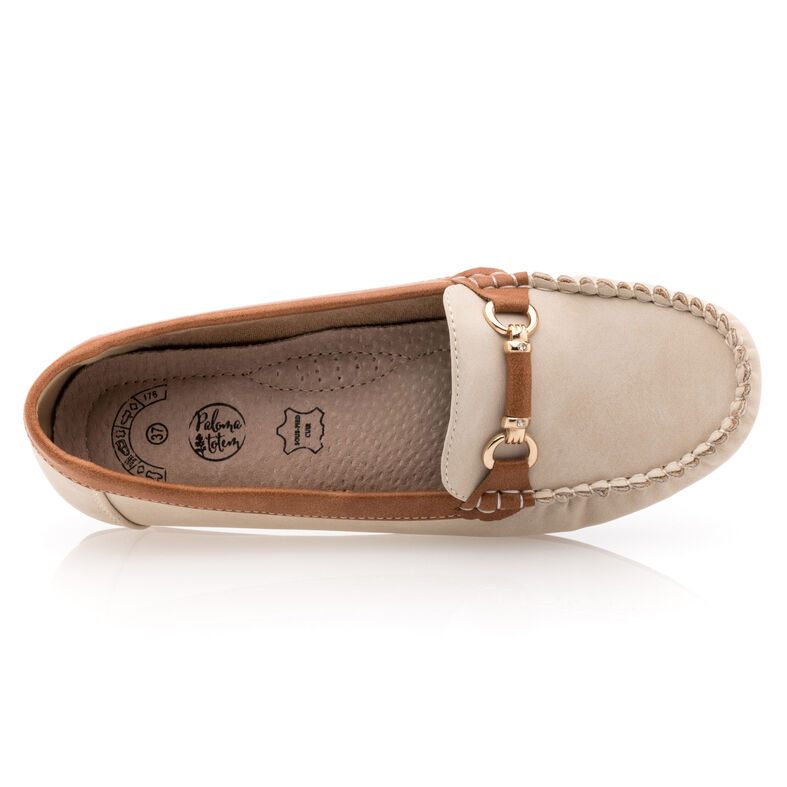 Beige Damen-Loafer/Bootsschuhe