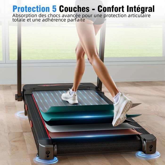 Tapis de course pliable - YEE RUN - 3.0HP - Vitesse max 14 km/h - Pente manuelle 12% - Bluetooth