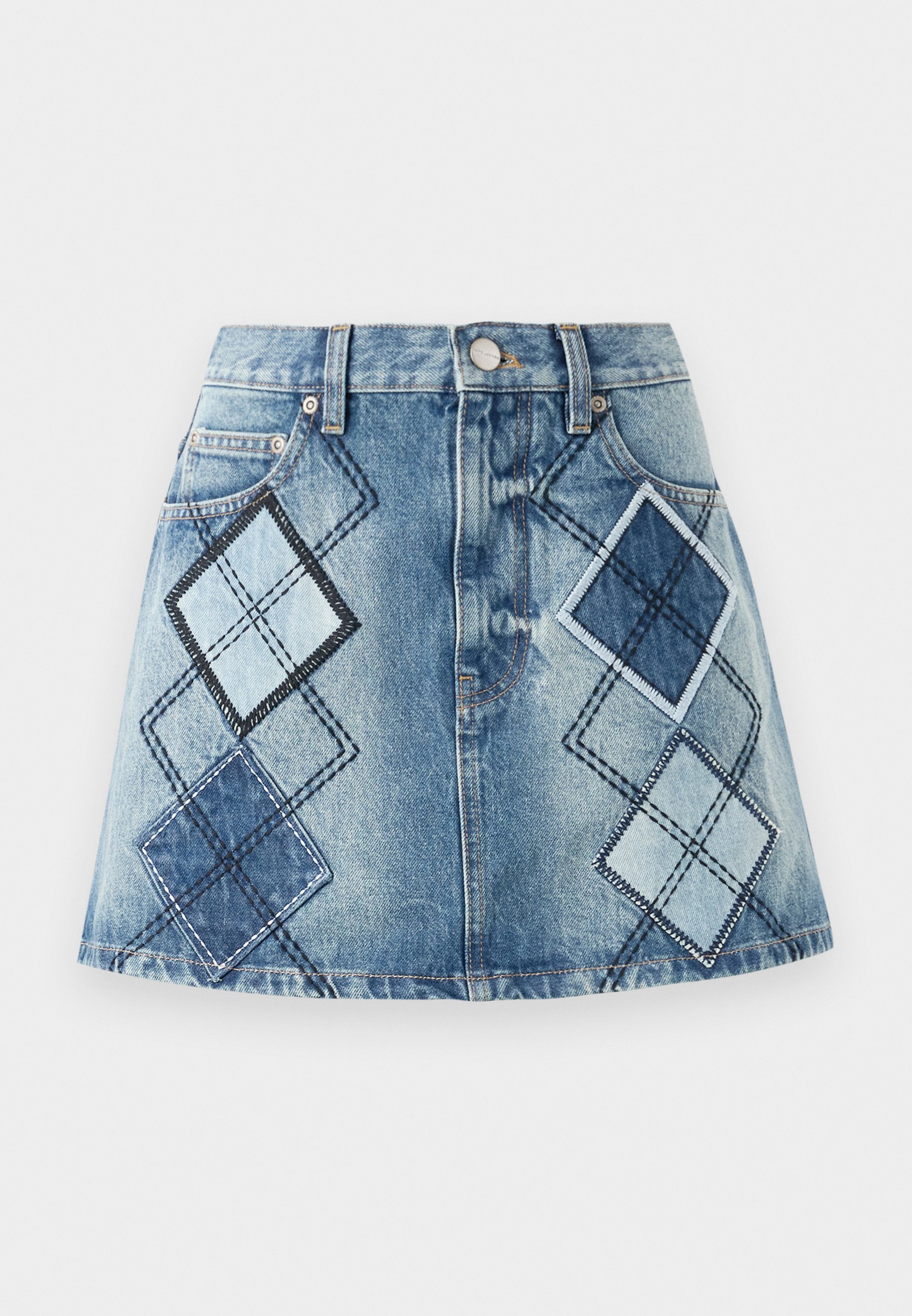 MARC JACOBS ARGYLE PATCHWORK - Jeansrock - Hellblau
