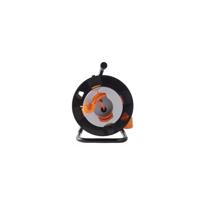 Carrete de cable para jardín - H05VVF - 25 metros - Disyuntor térmico - Uso exterior - Seguridad garantizada