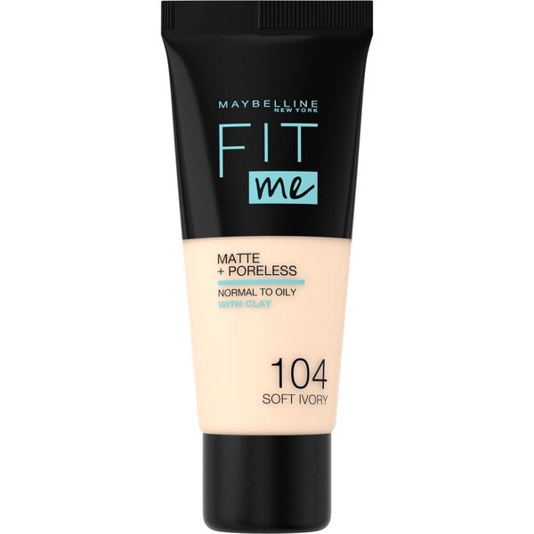 Maybelline New York Fit Me Matte & Poreless 104 Soft Ivory tonālais krēms<br>
