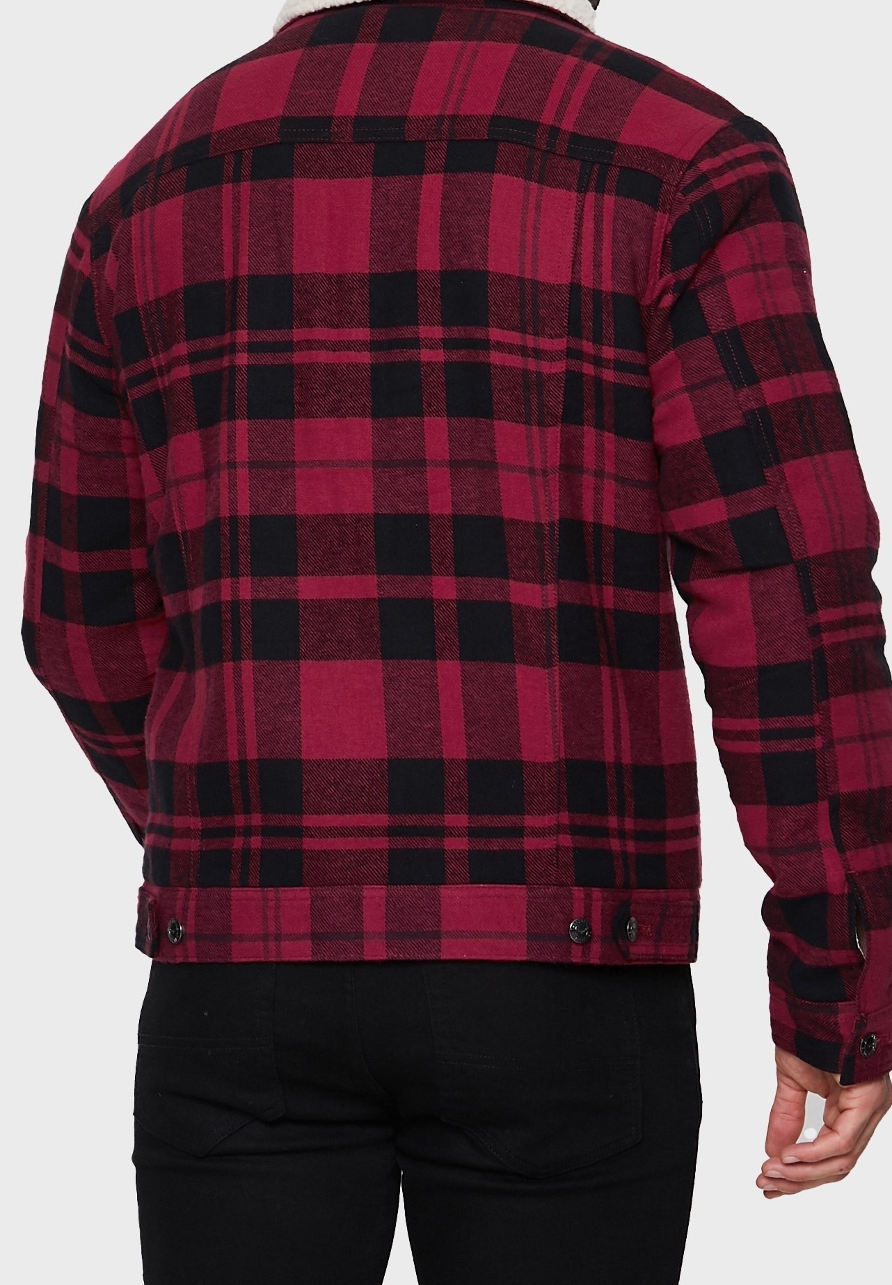 Giacca di jeans consumata - rossa