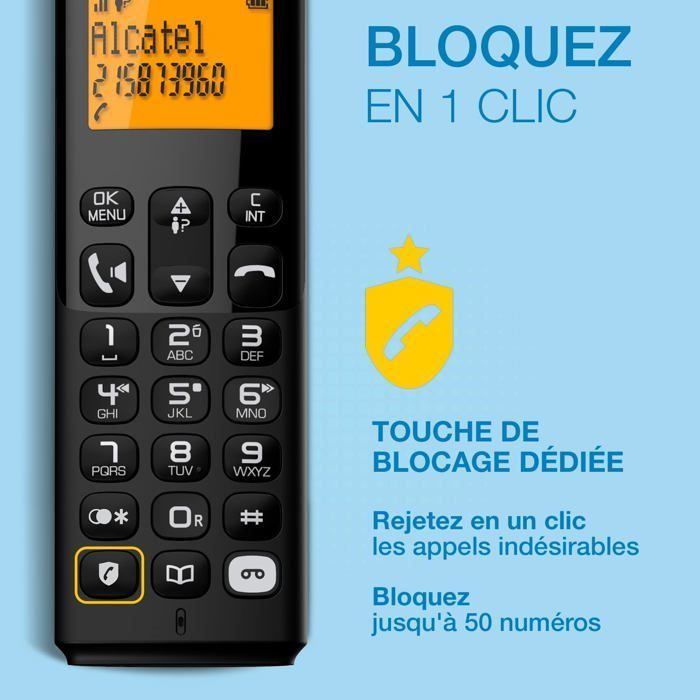 Alcatel E260 S.Voice Trio – DECT-Schnurlostelefon mit 3 Mobilteilen, 14-Minuten-Anrufbeantworter, hintergrundbeleuchtetem Display, schwarz