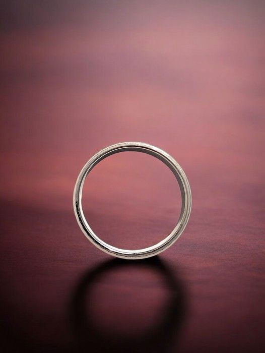Fede nuziale da uomo in argento sterling 925 rodiato