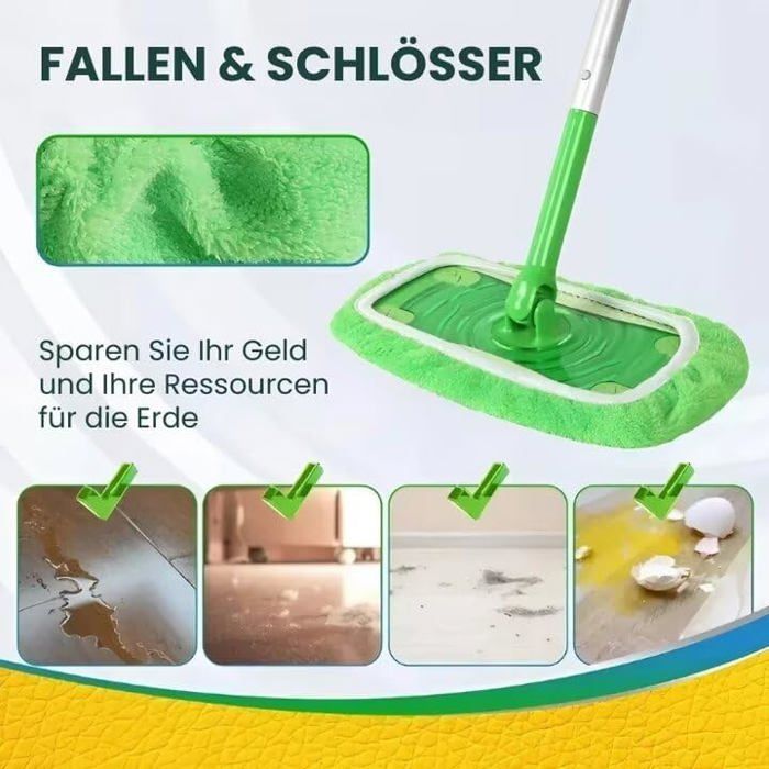 Juego de 4 cabezales de fregona Swiffer - Lavables - Para uso en seco y húmedo - Microfibra - Para la limpieza de suelos
