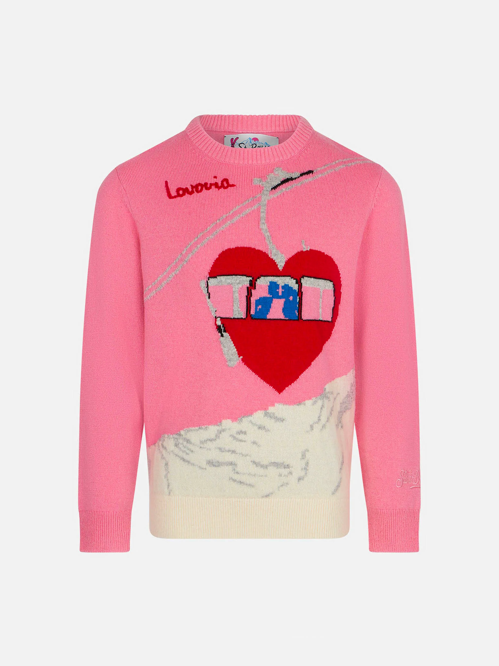 Trui met ronde hals voor meisjes met liefdesprint.