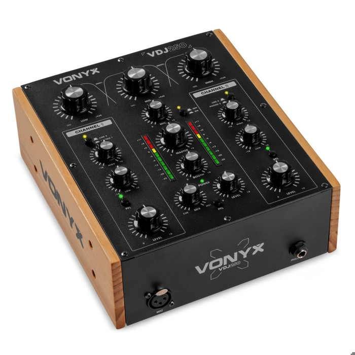 Vonyx VDJ250 - Table de Mixage DJ Rotative 2 Canaux avec EQ 2 Bandes