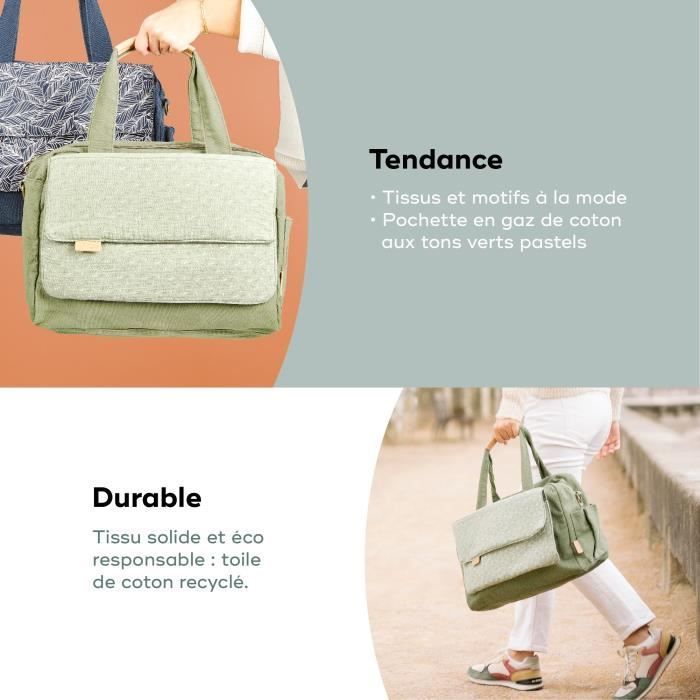 Bolso cambiador Babymoov Day to Day - Moderno y funcional, capacidad de 23 L, múltiples bolsillos, 6 accesorios incluidos, diseño abstracto.